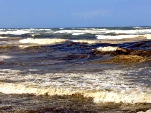 Semarnat aduce que la "marea roja" en realidad puede ser arcilla proveniente del Río Coatzacoalcos, que por la bocana desahogó los arrastres de lodazales de montañas.