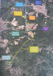 Vista áerea de la subestación Mina II y la línea de transmisión de 400 kv para que Braskem-Idesa pueda arrancar operaciones en el 2015.