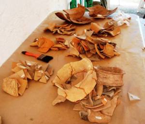 Más de 3 mil años de antigüedad, las piezas encontradas en el dique seco.