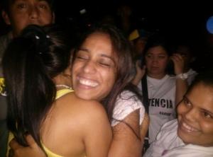 Tras ser liberada, en la madrugada.