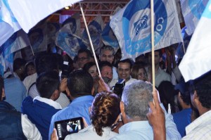 En su recibimiento por panistas en Coatzacoalcos, donde asistieron militancia de Jáltipan, Minatitlán y Cosoleacaque.