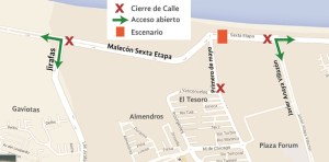 Inician montaje para el Festival de la Salsa. Así quedó la vialidad.