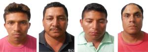 Jorge Luis García Custodio, de 27 años; Daniel Rodríguez Broca, de 20 años; Fabián Gamas Broca, de 30 años y Pablo Saúl Méndez Salvador, de 30 años, fueron detenidos por la Coordinación General de la Policía Naval de Veracruz, Zona Sur, por probable delito contra la biodiversidad.