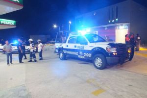 Llegaron elementos del Mando Unico  y de la Cruz Roja luego del robo.