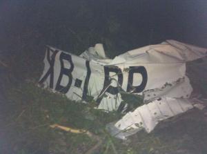 Completamente destrozada quedò la aeronave.