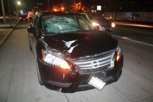 El vehículo quedó destrozado tras el mortal impacto. 