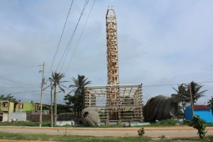El Cristo redentor en Villa Allende, abandonado desde hace dos administraciones.