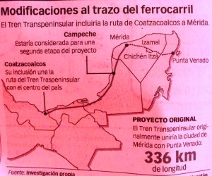 La ruta desde Coatzacoalcos solo sería para movimiento de carga; luego en los ramales de ampliaría a pasajeros.