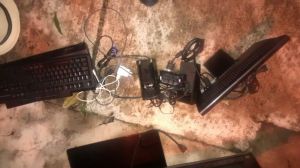 Estaban embolsado los electrodomésticos.