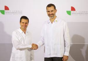 El Rey de España con el presidente Peña Nieto en Veracruz, durante la Cumbre.