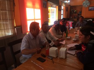 Productores del Subcomité de Cuenca del río Huazuntlán en rueda de prensa.