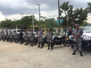 El apoyo en equipamiento a la Policía Naval de Coatzacoalcos.