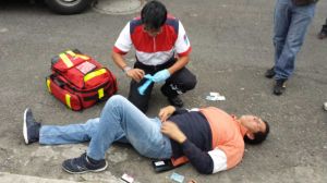 Inmovilizado tras un certero disparo. Había tomado a una mujer como rehén.