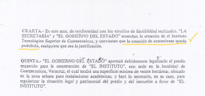 El ITESCO y el Ayuntamiento de Coatzacoalcos violan la cláusula cuarta del Convenio de colaboración con el Gobierno Federal para la operatividad del Instituto.