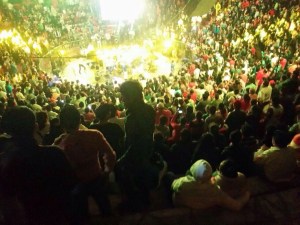 Aunque no se llenó el Palenque; asistió un buen número de amantes de la Salsa.