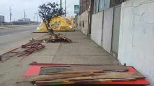 Las gradas no pudieron concluirse en su instalación para el Carnaval.