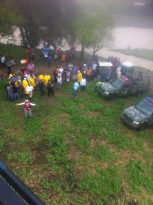 Durante el descenso de la unidad aérea.