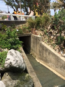 En el paseo ribereño, las descargas de aguas negras del municipio, no cesan.