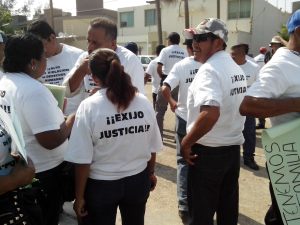 Manifestación de ex policías de la Intermunicipal, hoy extinta.
