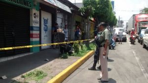 En el lugar del crimen.