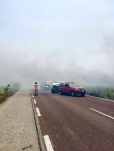 Las humaredas del pantano en llamas ocasionaron el choque.