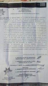 Este es el convenio que fue obligado a firmar porque le amenazaron con llevarle su moto al corralón, según indicó el delegado de Tránsito Coatzacoalcos. 