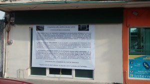 La lona es de la Organzación Ciudadana del Sur de Veracruz.