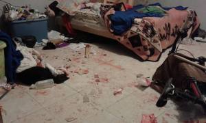 Así quedó el cuarto donde se desarrollaba la fiesta.