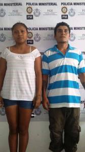 Detenidos: Lizbeth Alejandra Fernández Hernández, de 22 años de edad de oficio mesera del bar “Popeye”; Jacobo Isau Arroyo Velásquez, de 27 años de edad,