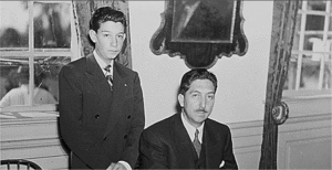 El Presidente Miguel Alemán Valdés acompañado de su hijo Miguel Alemán Velasco. (Foto Fundación Miguel Alemán)