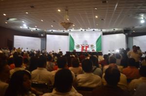 Gran afluencia de asistentes a la celebración de la plenaria legislativa desarrollada esta vez en Minatitlán.