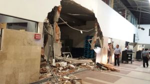 Así dejó la terminal, luego del impacto.