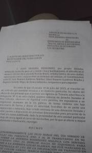 Copia de la denuncia penal.