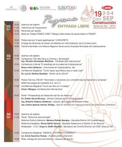 ExpoConstrucción 2015... este es el programa oficial.