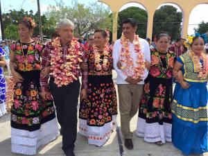 AMLO en Oaxaca, en el Istmo de Tehuantepec.