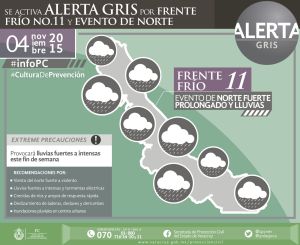 Emiten alerta gris.