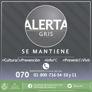 Anuncian Alerta Gris para Veracruz ante fuerte norte.