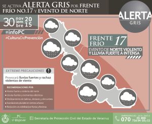 Nuevo Frente Frío pegaría Coatzacoalcos.