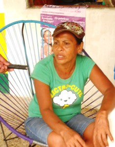 Angela Ocampo, afectada.