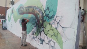 El mural forma parte de una estrategia del Parque Jaguaroundi para fomentar la ecología en la región.