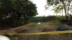 El cuerpo quedó tendido en el patio