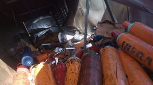 Tenía cilindros con productos tóxicos.