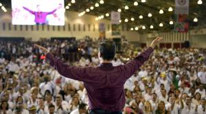 ASÍ FUE RECIBIDO EL PRESIDENTE DE MÉXICO, en Boca del Río, Veracruz.