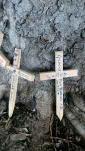 Tiene nombres inscritos.