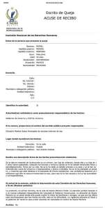 Queja ante organismos de Derechos Humanos.