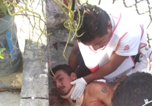 Darío Arias Moreno, de 25 años, herido de bala tras enfrentamiento y luego detenido.