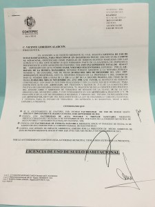 Desarrollo Urbano le autorizó la explotación del uso de suelo.
