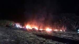 Llamaradas por la explosión; se registra estallido con incendio.