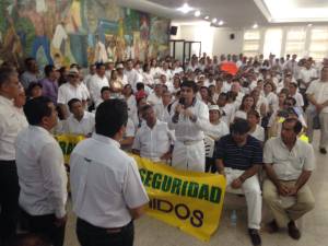 Se reunieron con el alcalde Joaquín Caballero.