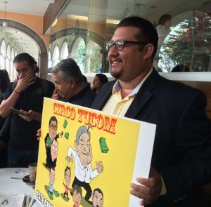 El representante del PRD, ante el OPLE, Sergio Cortés, en Xalapa.